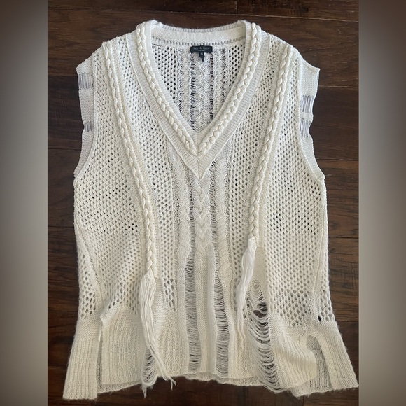 rag & bone XS Distressed Sleeveless Sweater - Picture 5 of 7